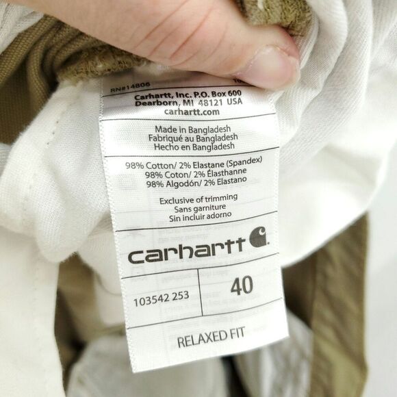 CARHARTT Men's Relaxed Fit Tan Cargo Carpenter Work Shorts - Picture 8 of 8